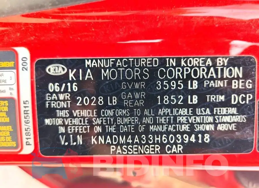 KNADM4A33H6039418 Photo# 12