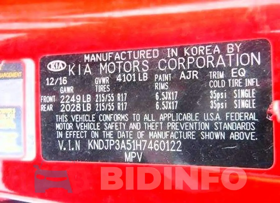 KNDJP3A51H7460122 Photo# 12