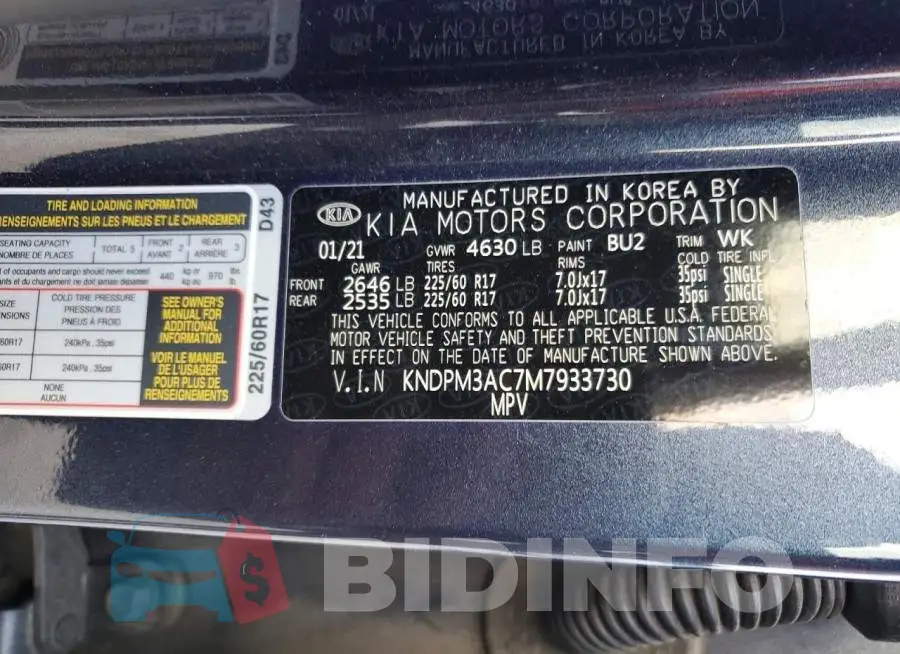 KNDPM3AC7M7933730 Photo# 14