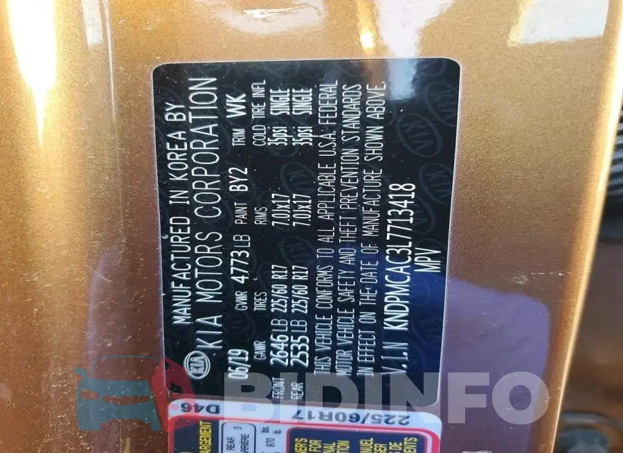 KNDPMCAC3L7713418 Photo# 13