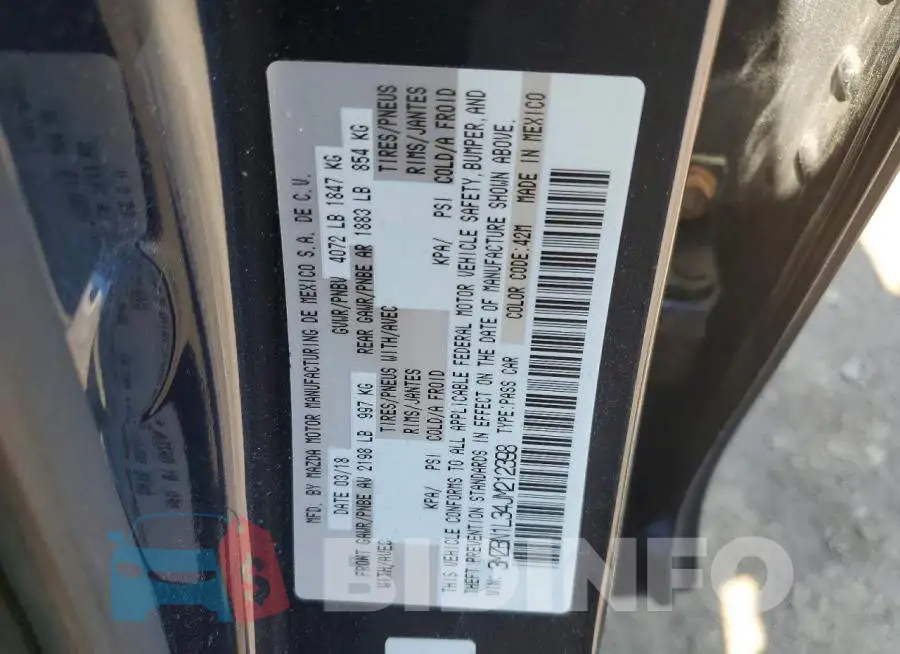 3MZBN1L34JM212398 Photo# 12