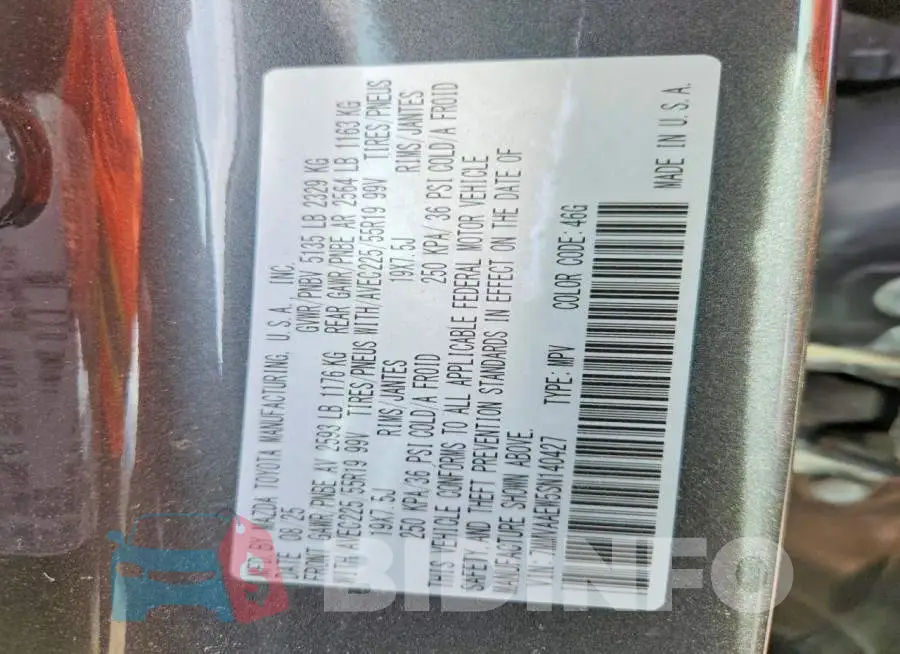7MMVAAEW5SN140427 Photo# 12