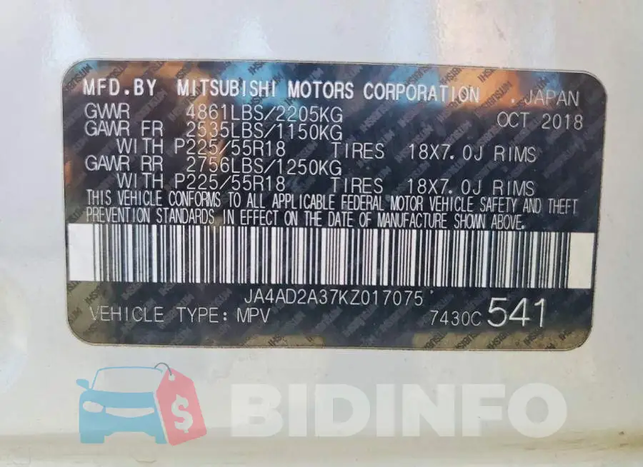 JA4AD2A37KZ017075 Photo# 12