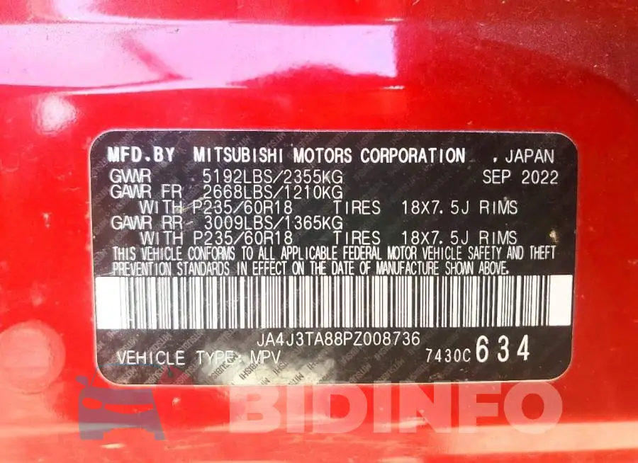 JA4J3TA88PZ008736 Photo# 14