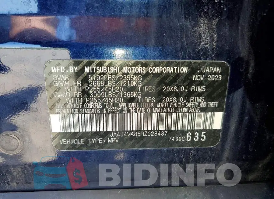 JA4J4VA85RZ028437 Photo# 13