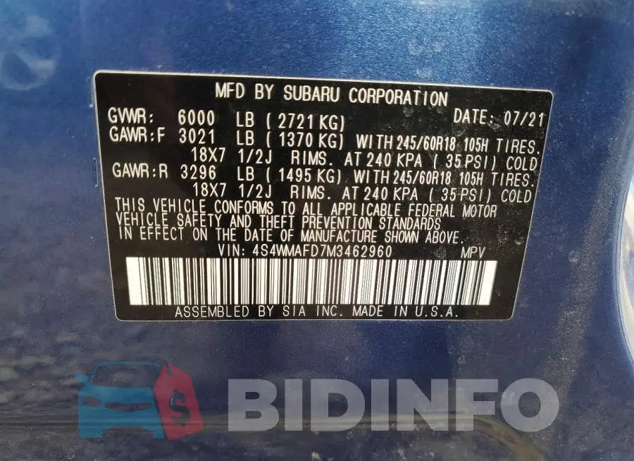 4S4WMAFD7M3462960 Photo# 13
