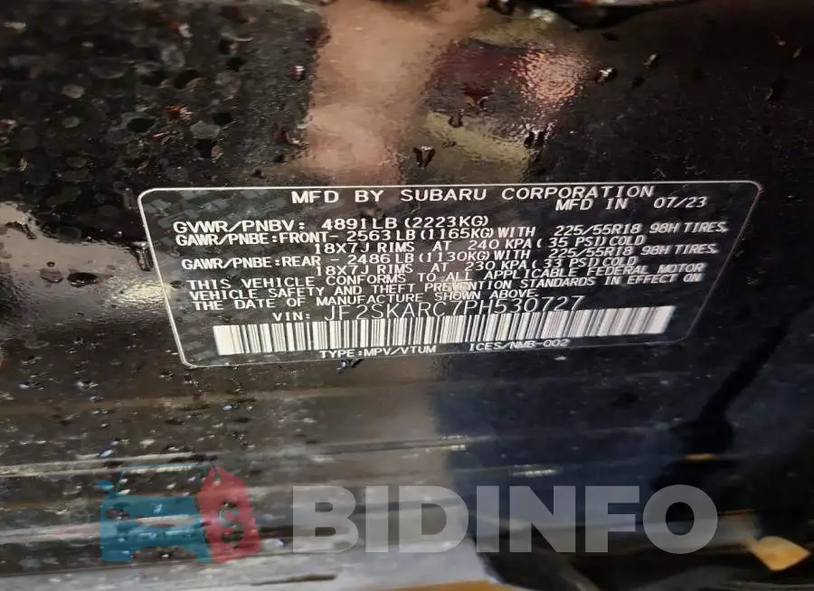 JF2SKARC7PH530727 Photo# 13