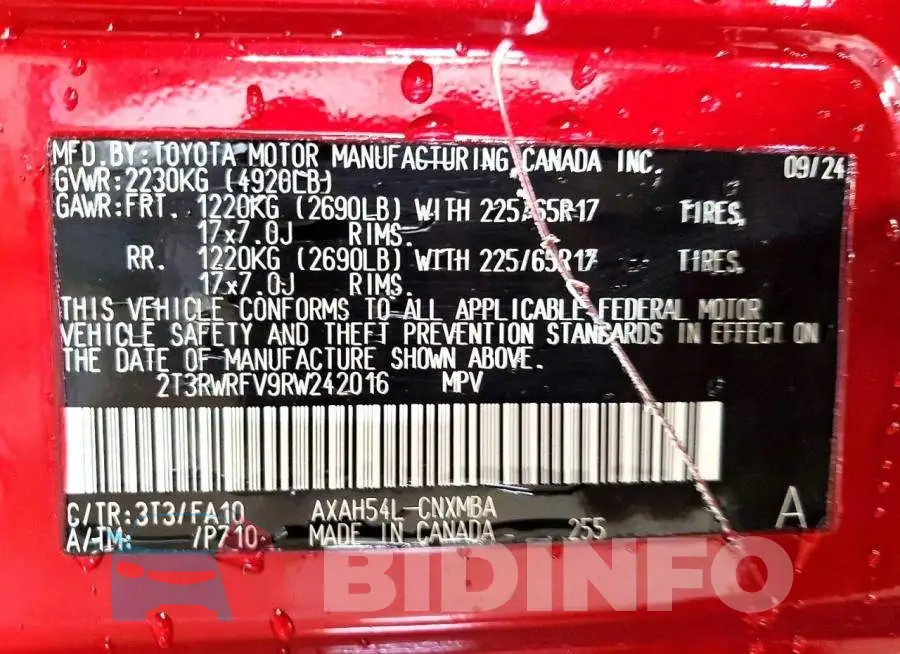 2T3RWRFV9RW242016 Photo# 13