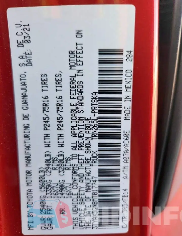 3TYAX5GN8MT017747 Photo# 12