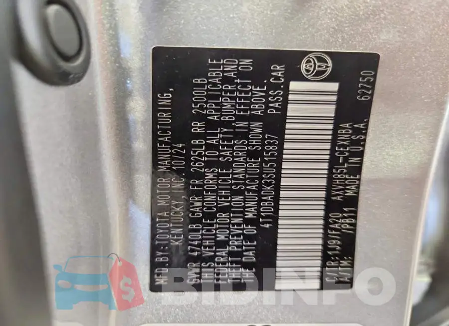 4T1DBADK3SU515837 Photo# 13