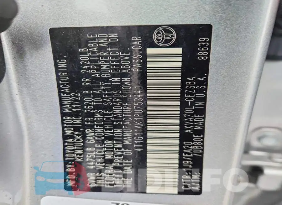 4T1G11AK1PU753441 Photo# 12