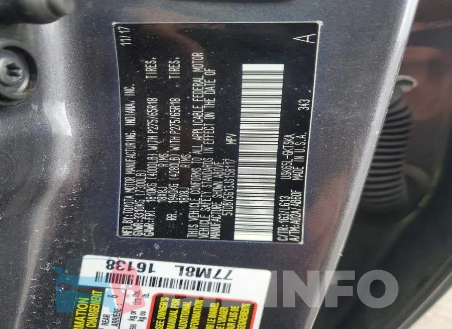 5TDBY5G13JS158117 Photo# 13