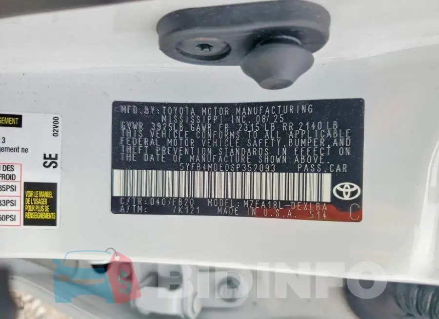 5YFB4MDE0SP352093 Photo# 13