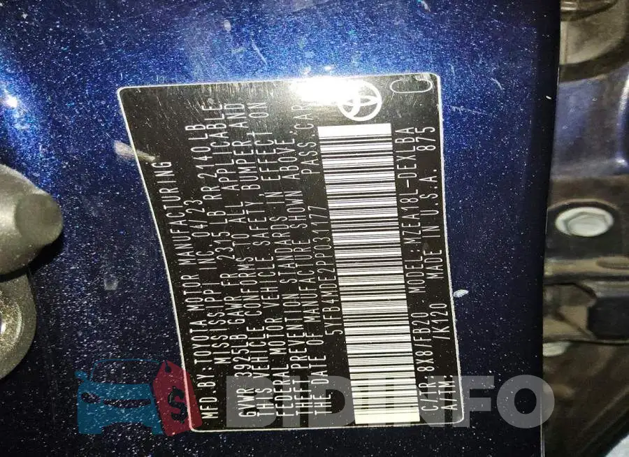 5YFB4MDE2PP031177 Photo# 12