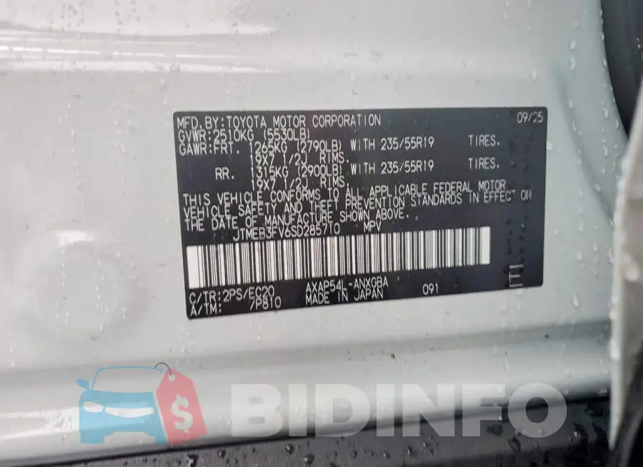 JTMEB3FV6SD285710 Photo# 13