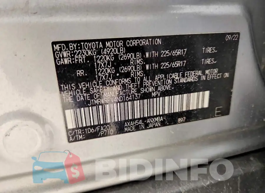 JTMRWRFV4ND164137 Photo# 13