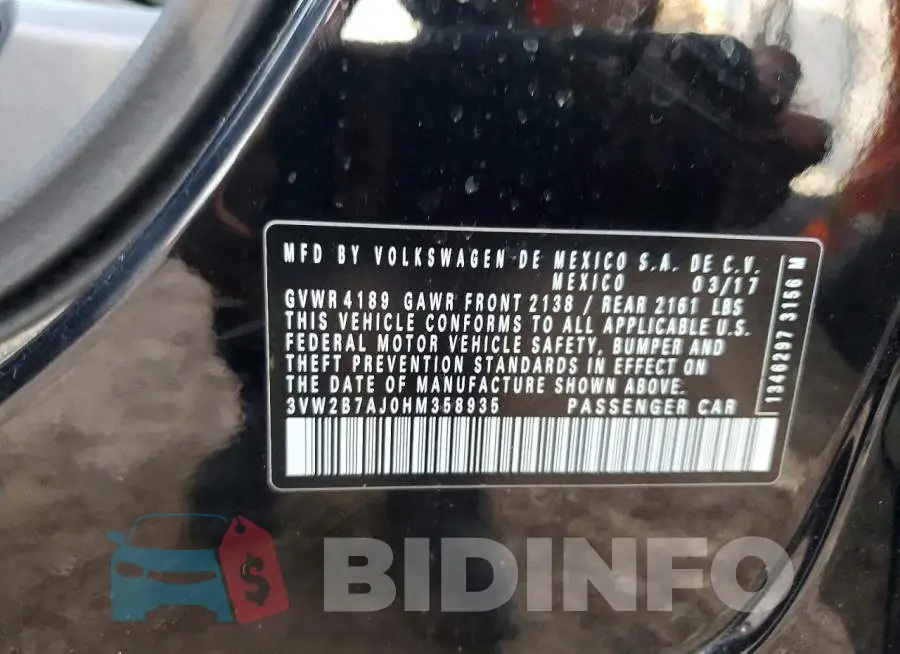 3VW2B7AJ0HM358935 Photo# 12
