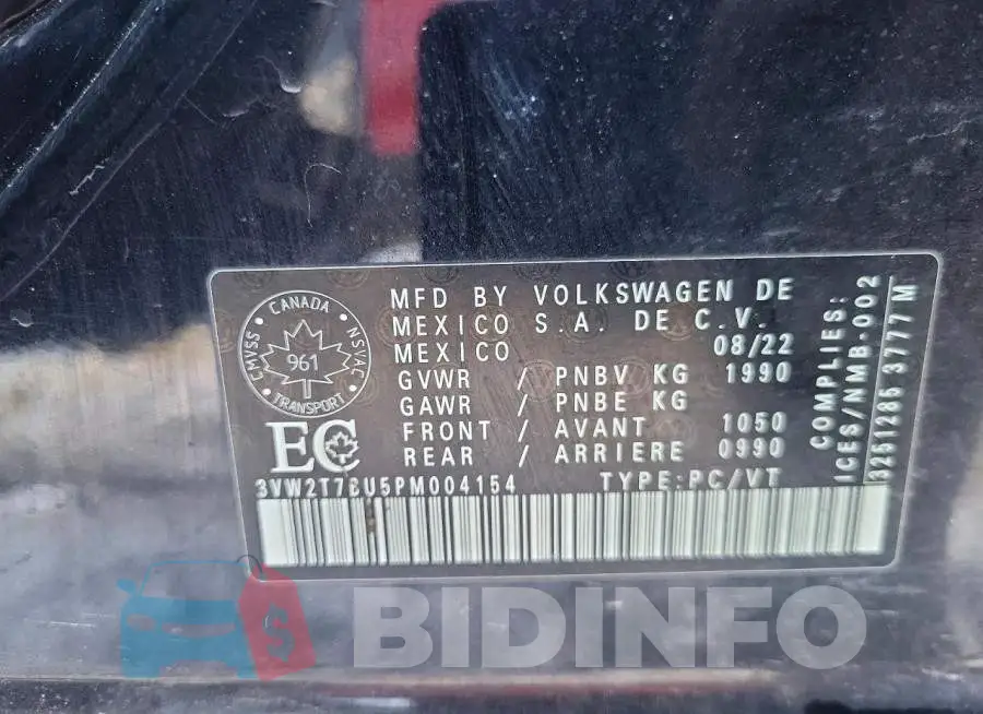 3VW2T7BU5PM004154 Photo# 12