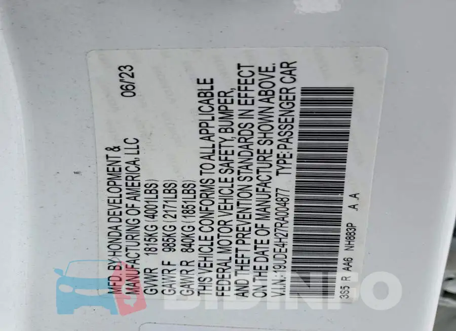 19UDE4H27RA004877 Photo# 13