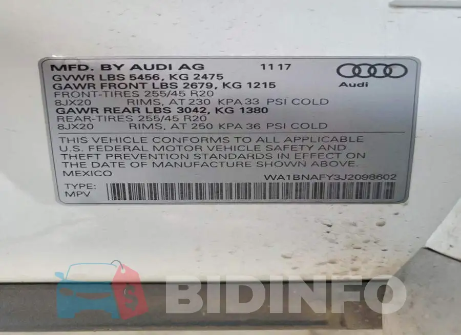 WA1BNAFY3J2098602 Photo# 12