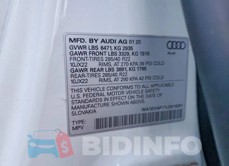 WA1EVAF17LD016281 Photo# 13