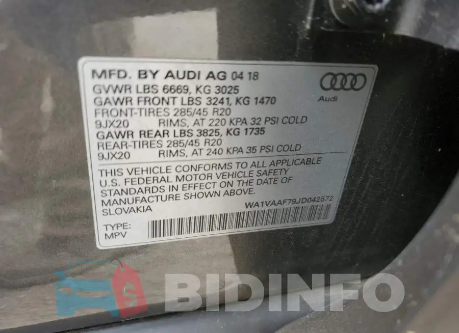 WA1VAAF79JD042572 Photo# 13
