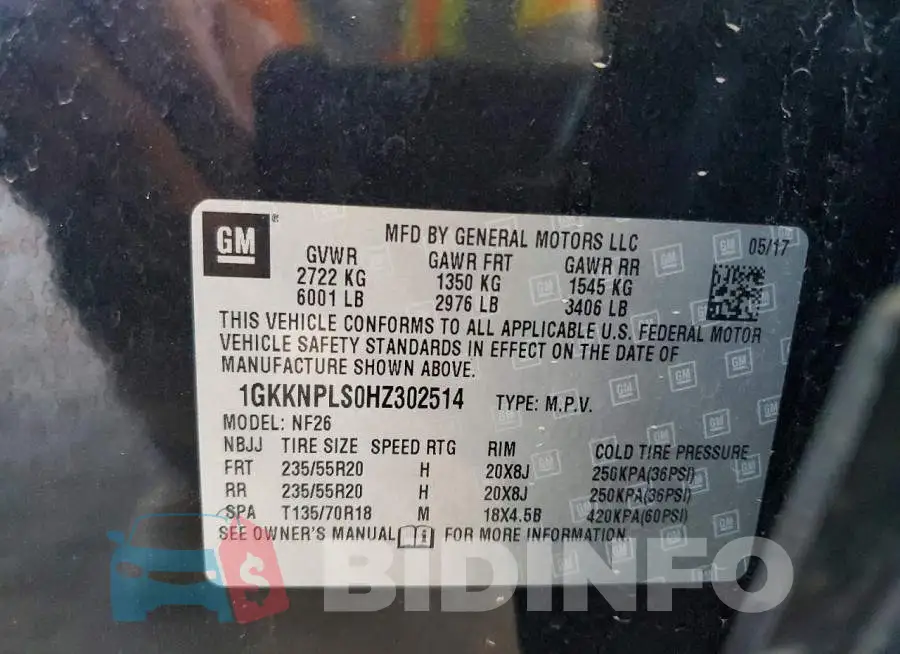 1GKKNPLS0HZ302514 Photo# 13