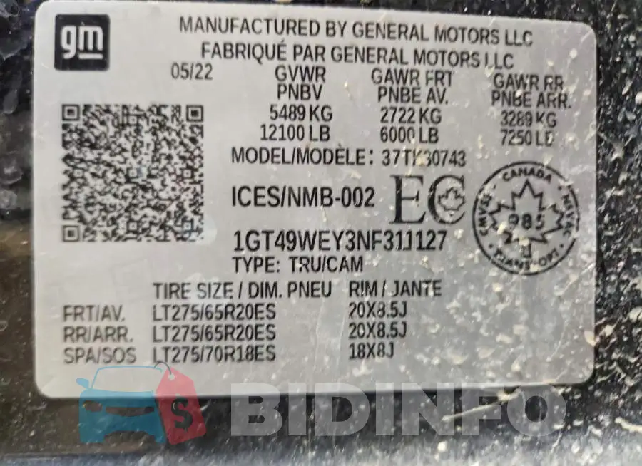 1GT49WEY3NF311127 Photo# 13