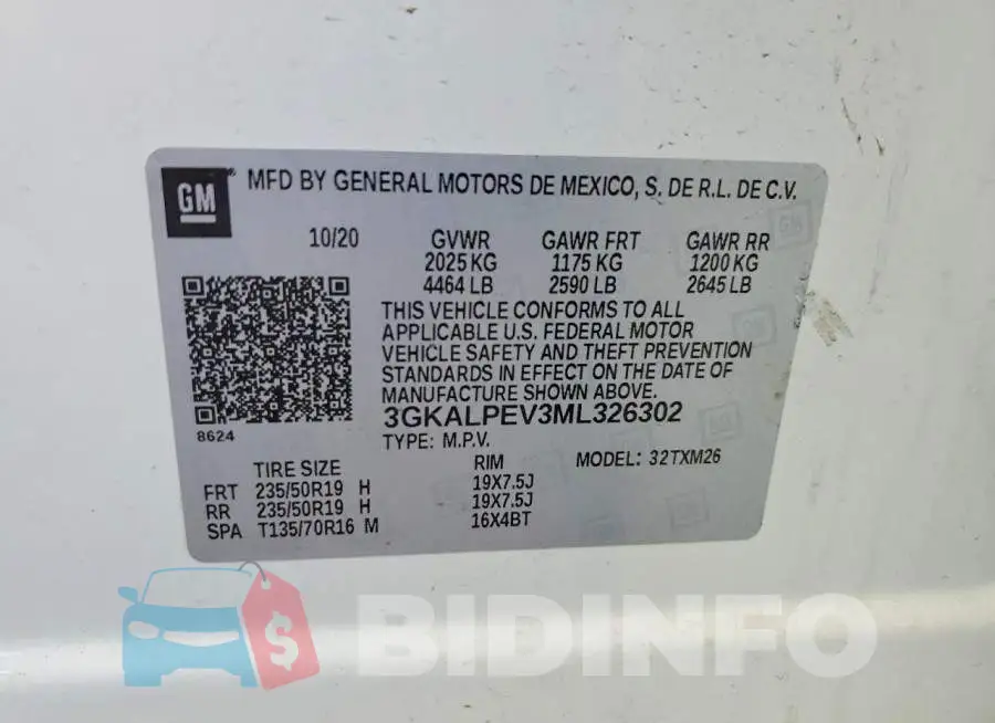 3GKALPEV3ML326302 Photo# 12