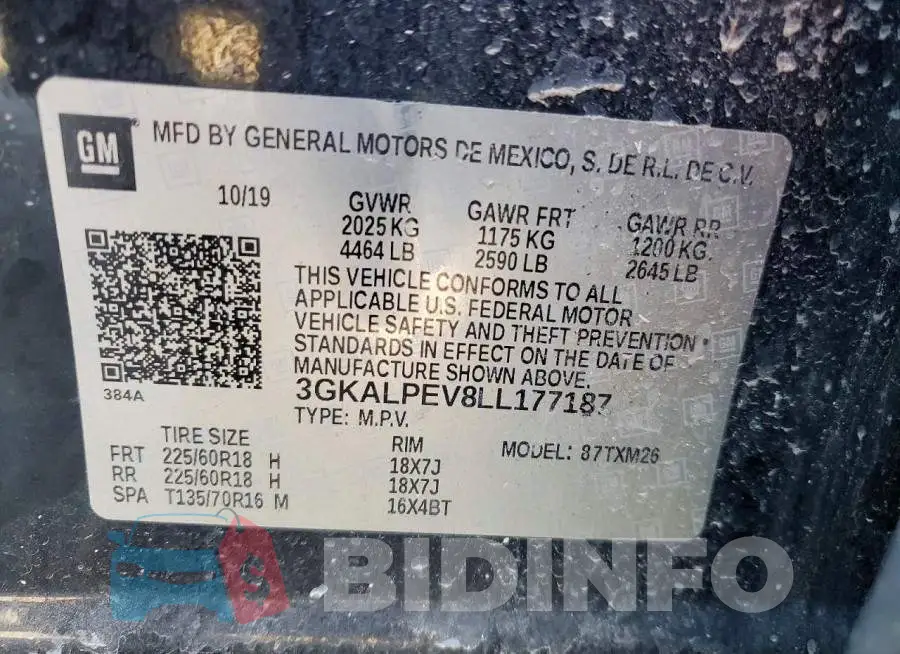 3GKALPEV8LL177187 Photo# 12