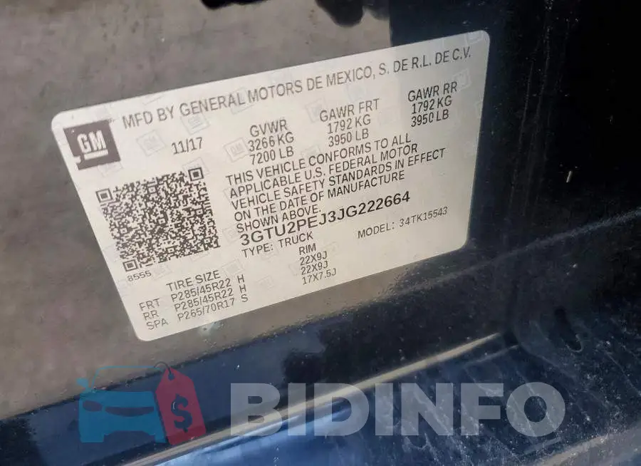 3GTU2PEJ3JG222664 Photo# 13