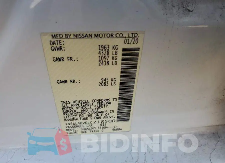 1N4BL4BV0LC218500 Photo# 12