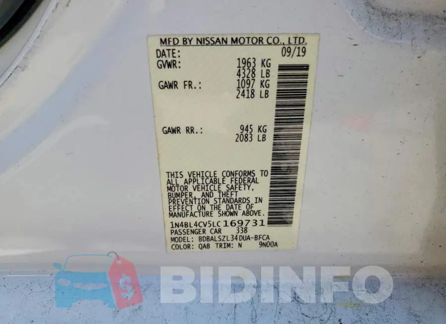 1N4BL4CV5LC169731 Photo# 12