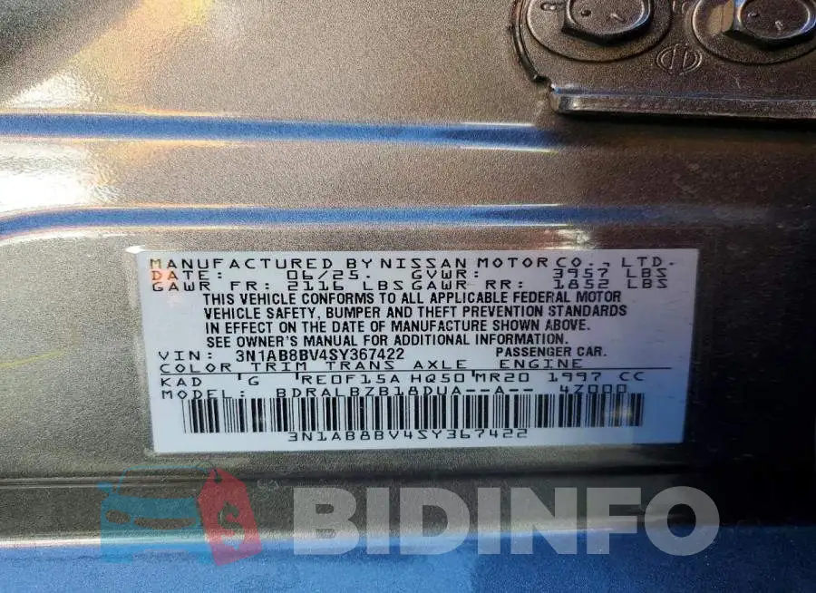 3N1AB8BV4SY367422 Photo# 12