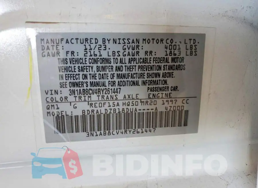 3N1AB8CV4RY261447 Photo# 12