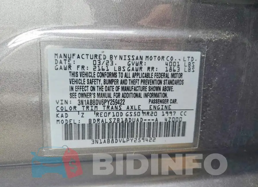 3N1AB8DV6PY259422 Photo# 12