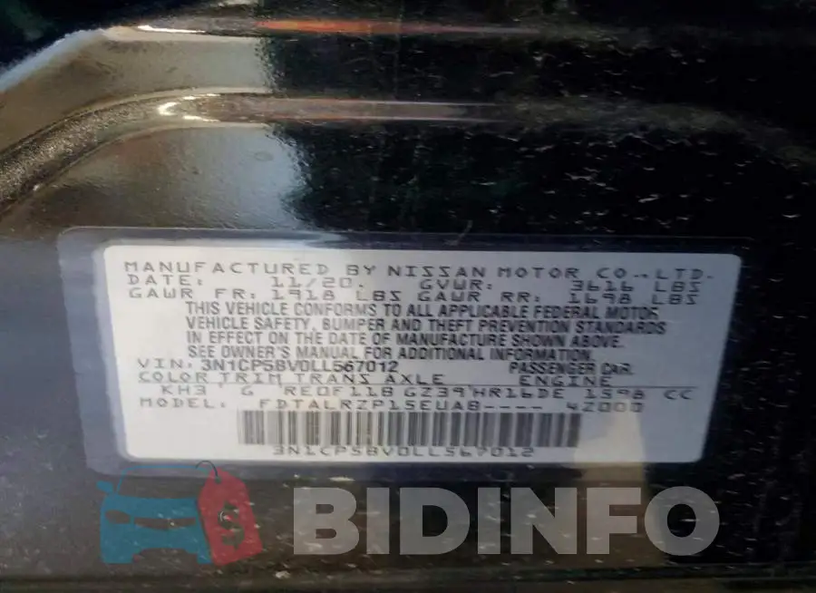 3N1CP5BV0LL567012 Photo# 12