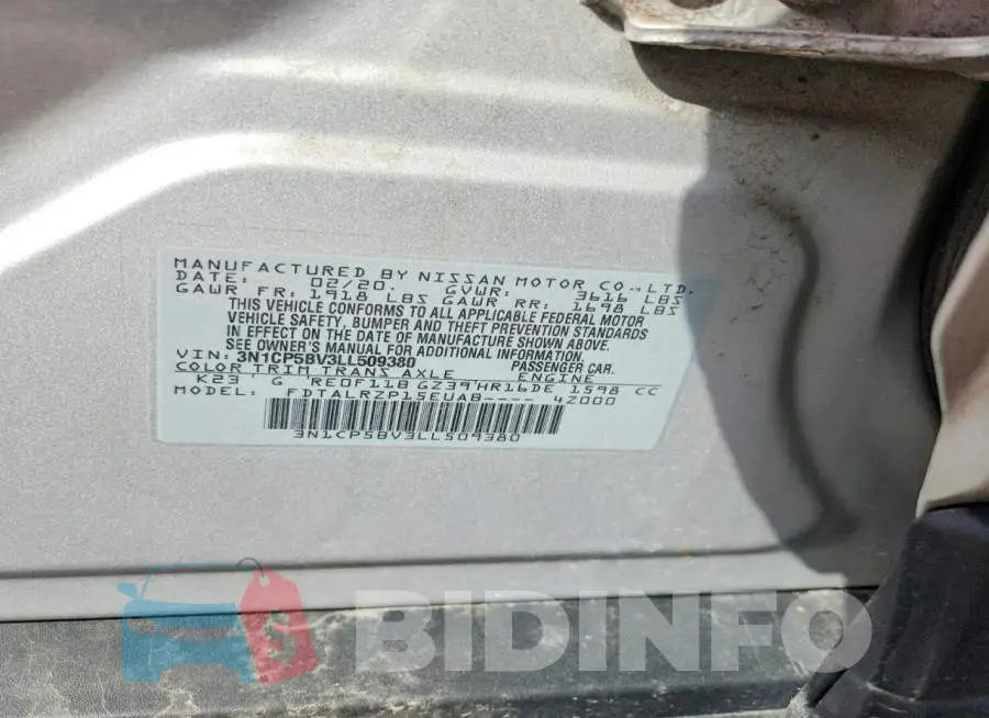 3N1CP5BV3LL509380 Photo# 12