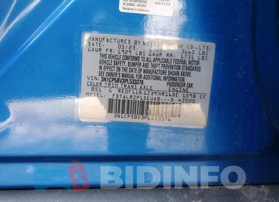 3N1CP5BV3PL533376 Photo# 12