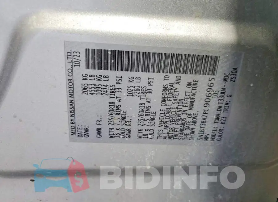 5N1BT3BA7PC906965 Photo# 14
