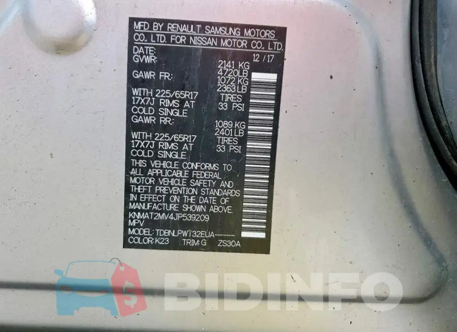 KNMAT2MV4JP539209 Photo# 13