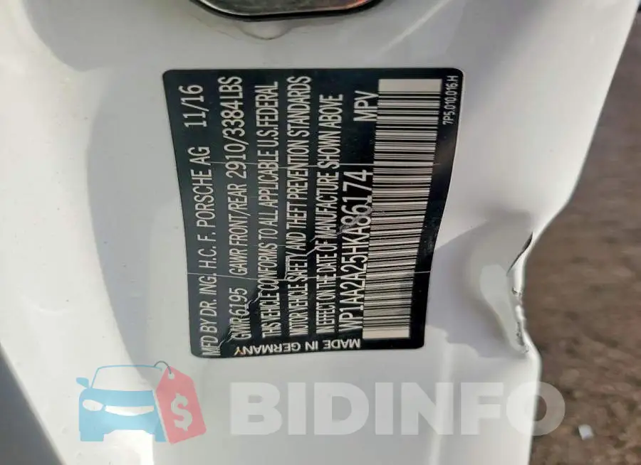 WP1AA2A25HKA86174 Photo# 13