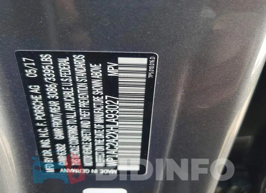 WP1AC2A2XHLA93027 Photo# 12