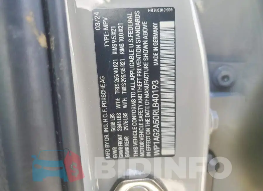 WP1AG2A50RLB40193 Photo# 13