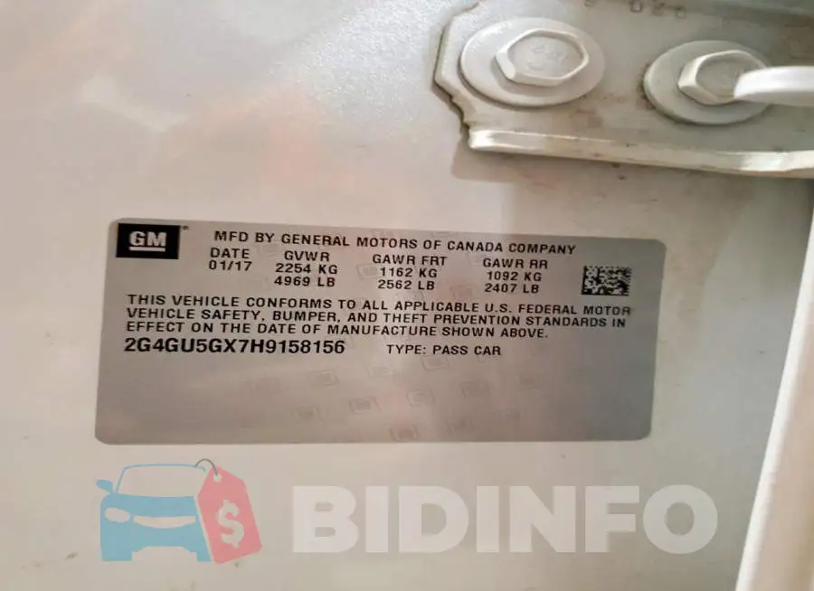2G4GU5GX7H9158156 Photo# 13