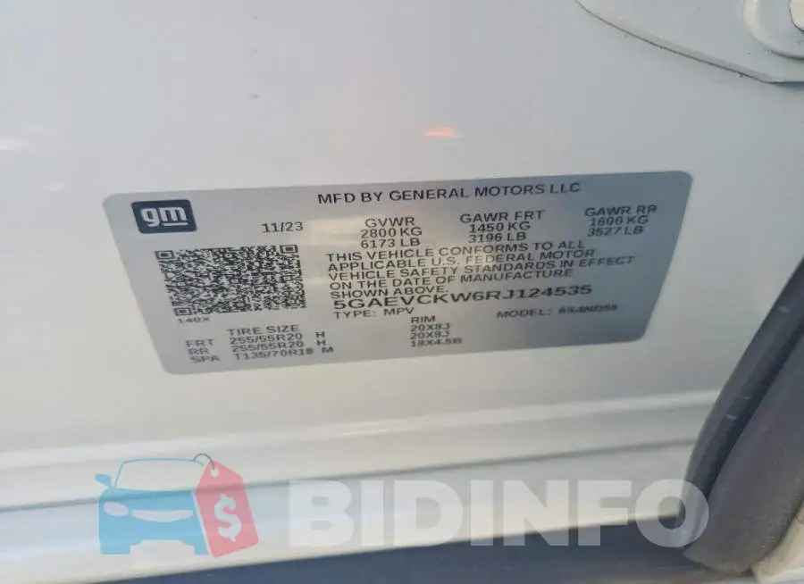 5GAEVCKW6RJ124535 Photo# 14