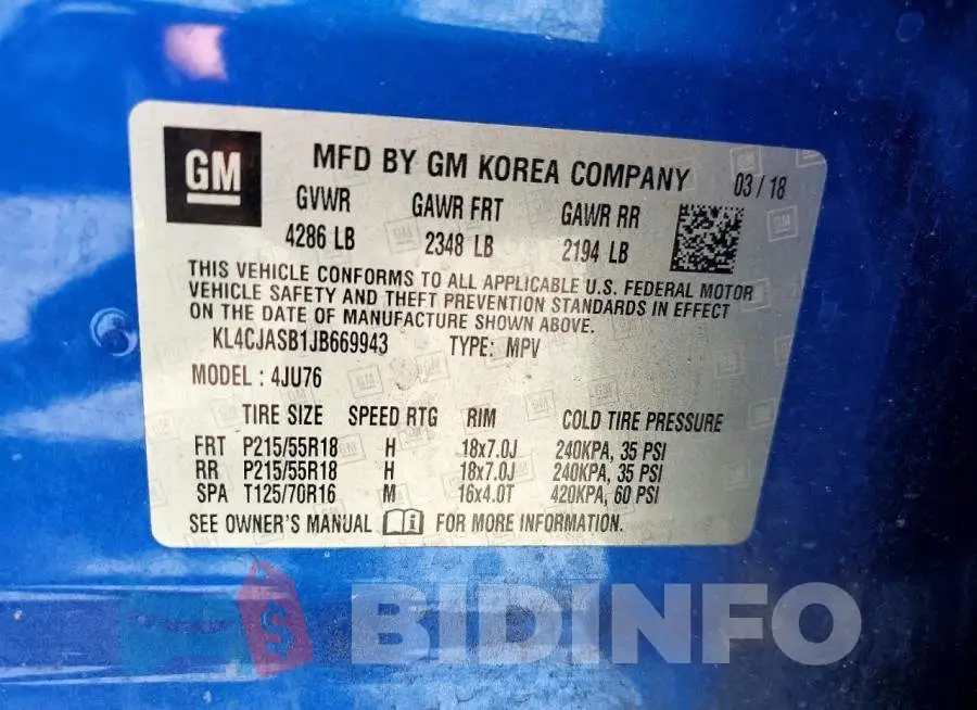 KL4CJASB1JB669943 Photo# 13