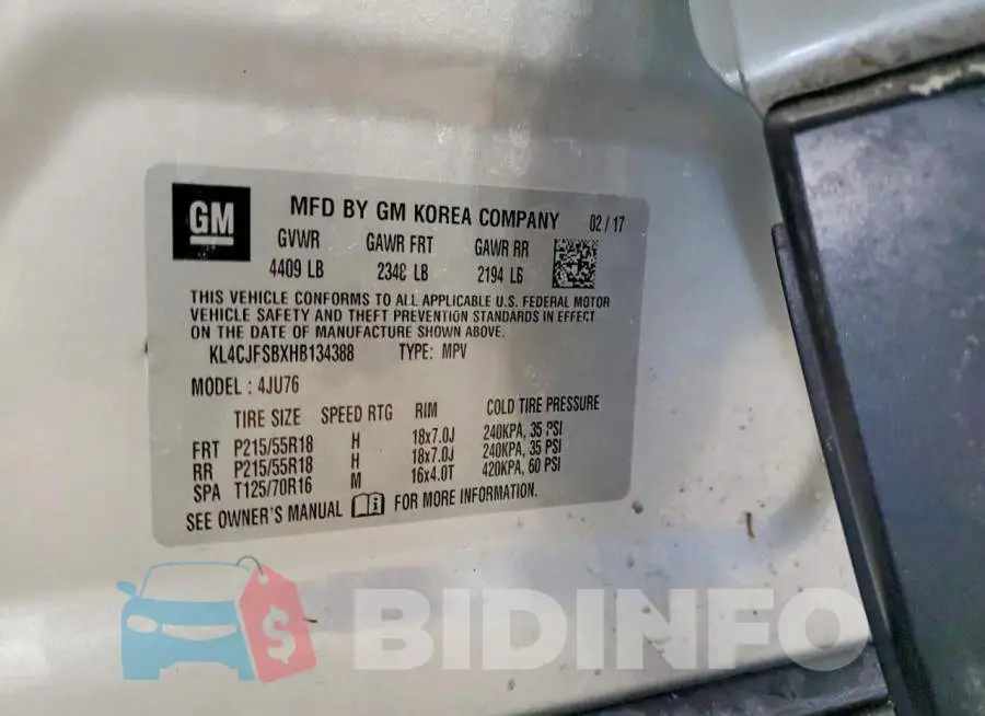 KL4CJFSBXHB134388 Photo# 13