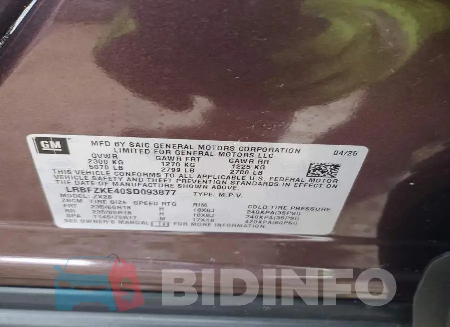 LRBFZKE40SD093877 Photo# 14