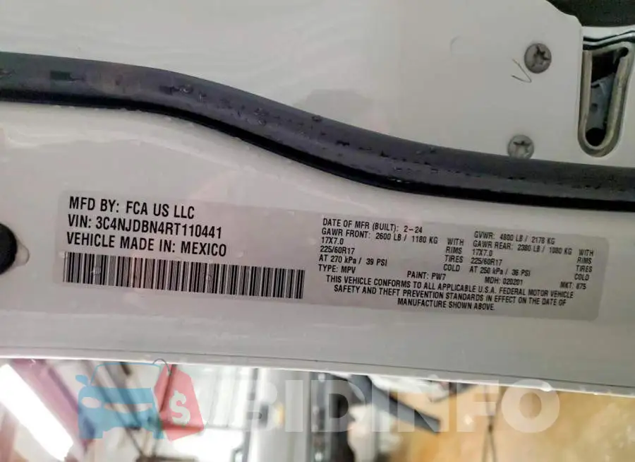 3C4NJDBN4RT110441 Photo# 13